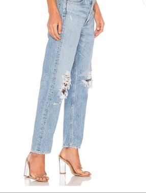 AGOLDE Los Angeles Light Blue Distressed 90's Mid Rise Loose Fit Women’sJeans 26